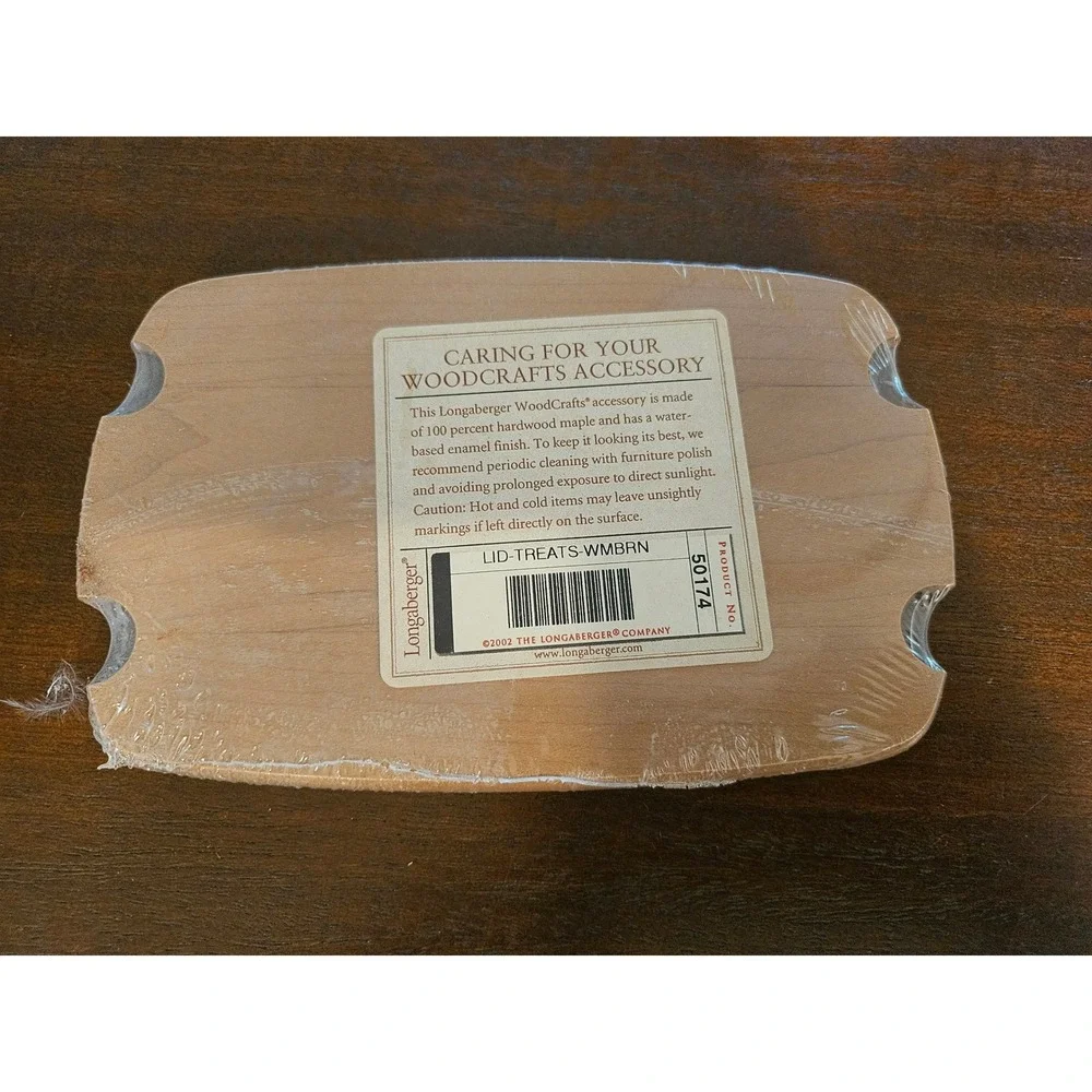 Longaberger Woodcrafts 2002 Treats Lid Warm Brown NEW #50174